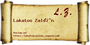 Lakatos Zalán névjegykártya